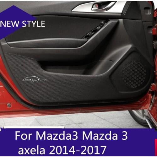 For Mazda3 Mazda 3 axela 2014-2017 Car-Styling Protector Side Edge Protected Anti-kick Door Mats Cover case carbon fiber