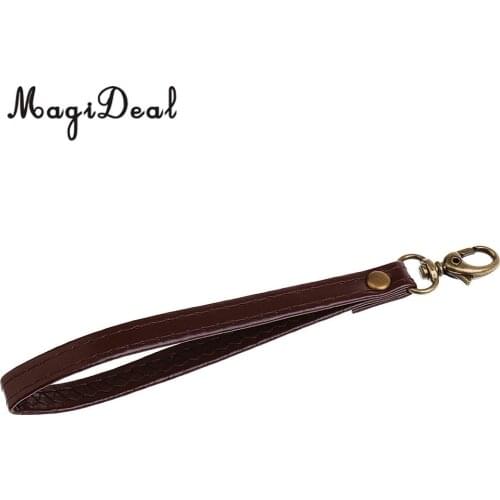 Jfory Durable Leather Replacement Wrist Strap for Clutch, Wristlet, Purse Brown