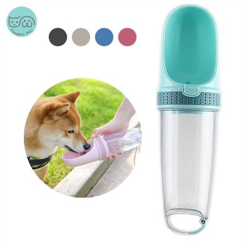 Pet Dog Cat Water Bottle For Walking Puppy Portable Travel Water Drinker Feeder Drinking Bowl Dispenser With Filter 500ml