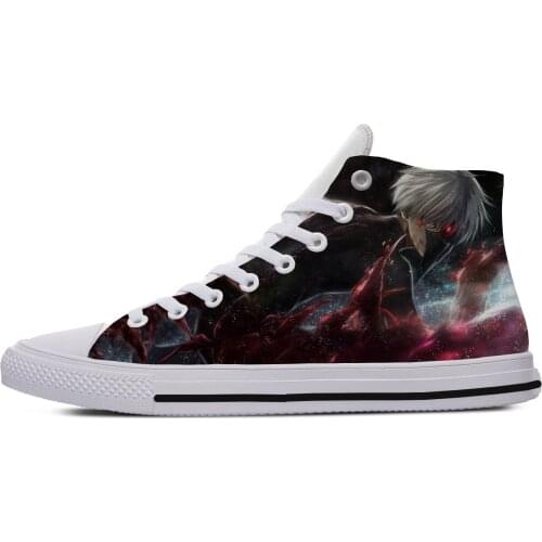 2019 Hot Tokyo Ghoul Anime Kaneki Ken 3d print Fashion Shoes Men Hip Hop Canvas Shoes Lightweight Breathable Casual Plimsolls