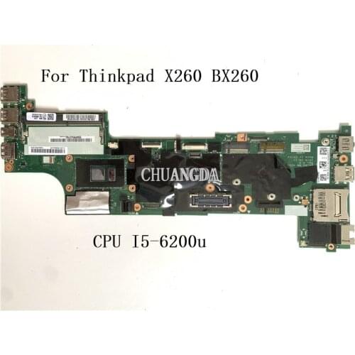 For Thinkpad X260 BX260 Laptop Motherboard 01EN201 00UP198 01HX035 01HX027 NM-A531 with i5 6200U/6300U mainboard tested