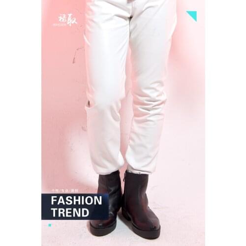 27-44 ! New 2017 Dj costume ds mens clothing trousers motorcycle leather pants plus size singer casual trousers slim costumes