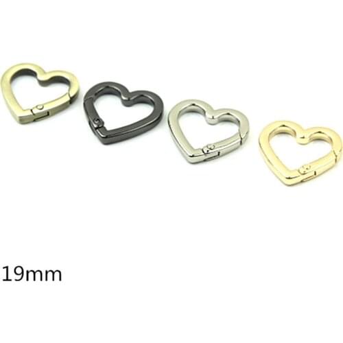 New luggage handbag hardware accessories DIY shoulder strap link spring opening ring love heart-shaped key ring