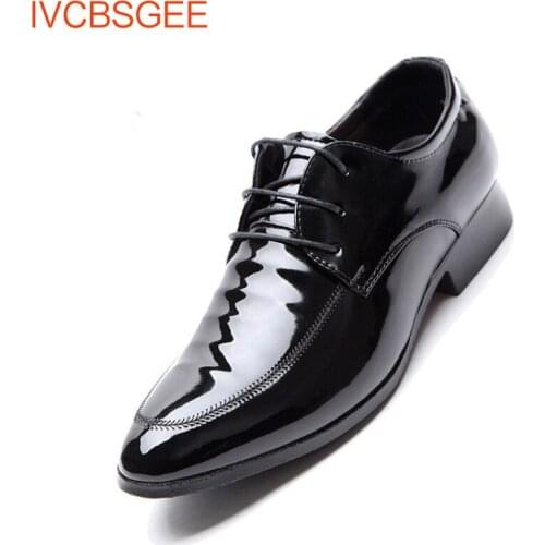 New Spring Business Dress Shoes Men Lace-up Casual Shoes Shiny Shoes Men