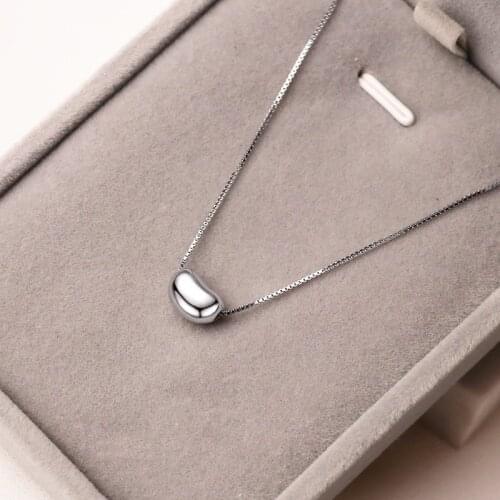 Utimtree Minimalist 925 Sterling Silver Beads Pendants Necklaces Jewelry Simple Clavicle Choker Necklace Collares Mujer Gift