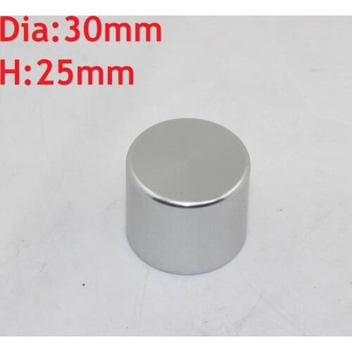 All Aluminum Silver Knobs Dia30 H25 Potentiometers Switch Handle