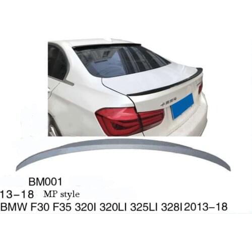 MP Style Car Rear Boot Bumper Blank Spoiler Wing Decorate Strips Fit BMW F30 F35 320I 320LI 325LI 328I 2013-2018 Unpainted ABS