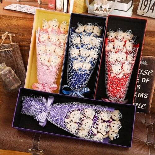 Hot Teddy Bear Plush Toys Cute Crown Small Bear Soft Stuffed Animal Dolls Kawaii Bear Plush Bouquet Gift For Kids Birthday Gift