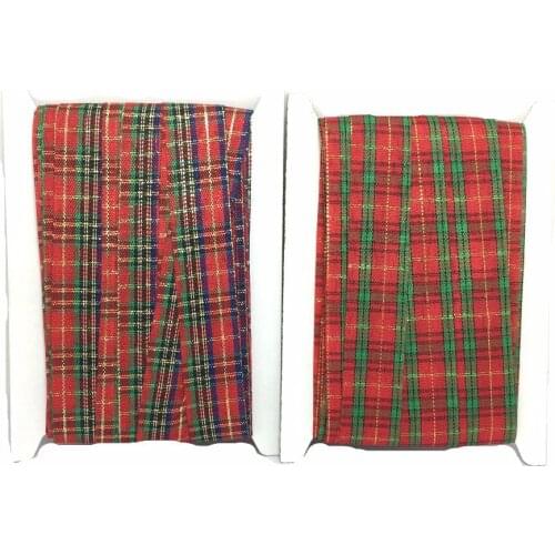 ZERZEEMOOY 17MM 10YARD/card THIN CHRISTMAS COLOUR RIBBON NOT SIDE GRID LACE GZD161108