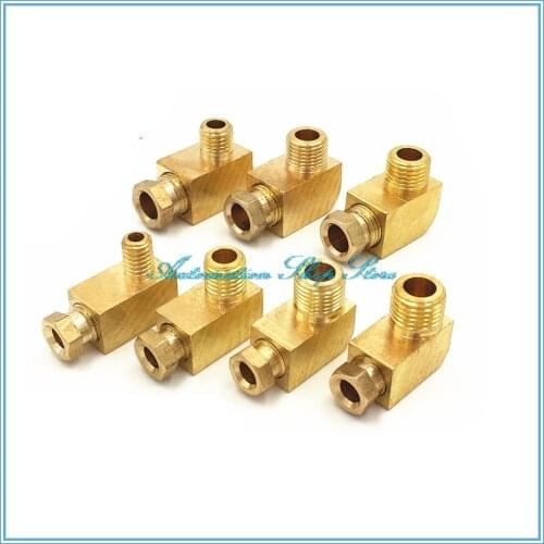 Machine tool lubrication Brass oil Pipe Fitting 4 6 8mm OD Tube Compression Ferrule Tube Compression Fitting Connector