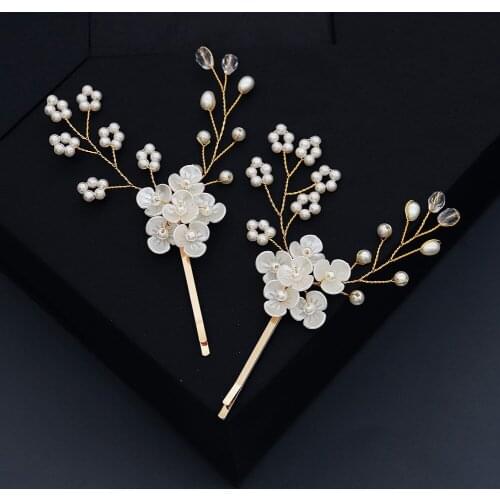 Jewelry Shell Flower Hair Clips Children Adult Bangs Hair Accessories Handmade Pearl Hair Clips Wedding Dress Jewelry Headpiece