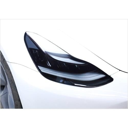 2 Pcs Car Headlight Tint Black Protective Film Protection Transparent TPU Sticker for Tesla Model 3 Model S Model X Accessories