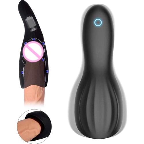 10 modes penis Delay Trainer Male Masturbator Vibrator Automatic Oral Climax Sex Glans Stimulate Massager Sex Toys for Men