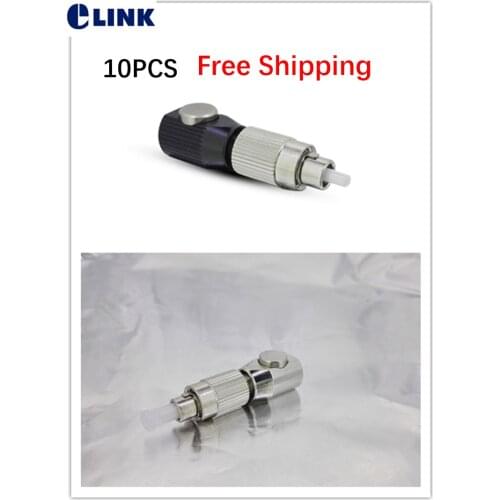 10PCS FC bare fiber adapter ROUND type silver black metal FC UPC bare optical fibre ftth coupler OTDR testing free shipping