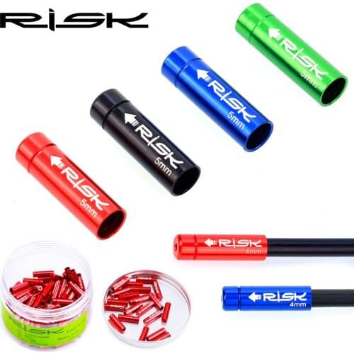 10pcs RISK Bike Bicycle Aluminum Alloy 4mm 5mm Derailleur Shift Brake Cable End Cap Housing Ferrules Crimps Dust Cover Wire Tip
