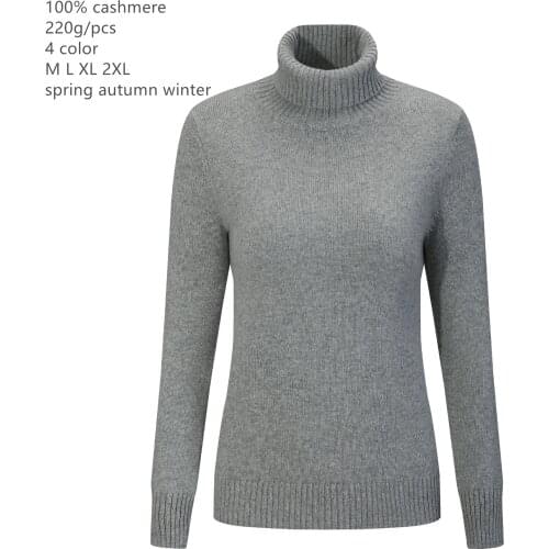 Naizaiga 100% cashmere white black grey deep grey turn-down collar solid standard winter women pullovers sweater MPSM1