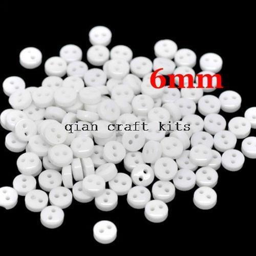 2500pcs 6mm 2 Holes Resin Sewing Buttons Flatback Cabochos beads white Flat Backs DIY Supplies, Decoden Candy D25