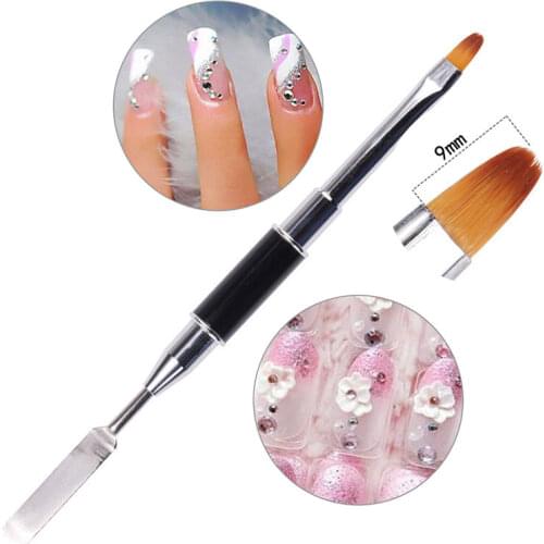 Dual Ended Nail Art Acrylic UV Gel Extension Builder Flower Painting Pen Brush UV Gel Remove Spatula Stick Manicure Tool