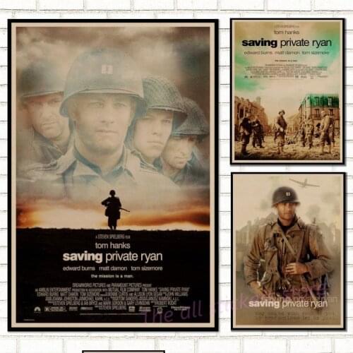 Saving Private Ryan Classic Movie Poster Bar living room decorative painting Vintage Kraft Poster Wall stickers/5061