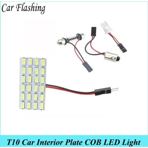 Car Flashing 100 Set car styling reading lamp Dome light 5730 24 SMD Led car White Bulb Light Panel Car Interior Dome lamp