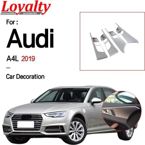 Loyalty For Audi A4L 2019 Interior Door Inner Armrest Trim Strip Frame Cover ABS Carbon fiber Car Accessories Auto Styling
