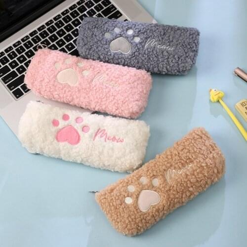 Cat Claw Pencil Case Cute Plush Trousse Scolaire Creativity Pencilcase Kawaii Estuche Lapices Paw Pencil Case School For Gir
