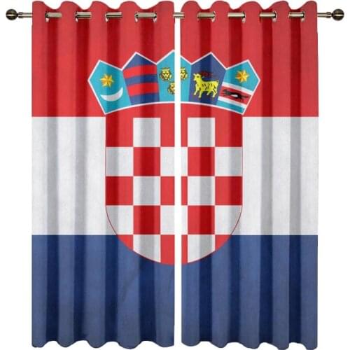 Croatia Flag Printed Window Curtains for Living Room Bedroom Custom Window Treatment Room Darkening Drapes kitchen Curtain