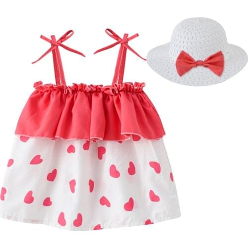Toddler Baby Kids Girl Dresses Off Shoulder Floral Heart Summer Princess Dress Vestidos De Verano Fashion Baby Girl Clothes