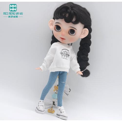 1PCS Blyth doll clothes fashion sweater, hole pants for Blyth Azone 1/6 doll accessories