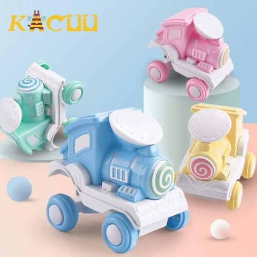 Toy Vehicle Pull Back Car Inertia Sliding Rail Car Macarons Color Train Vehicle Will Flip For Children Boys Kids Toys Gifts
