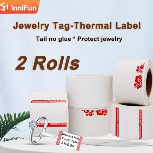 Innifun White Blank Thermal Synthetic Jewelry Label Sticker With Waterproof Scratch Resistent