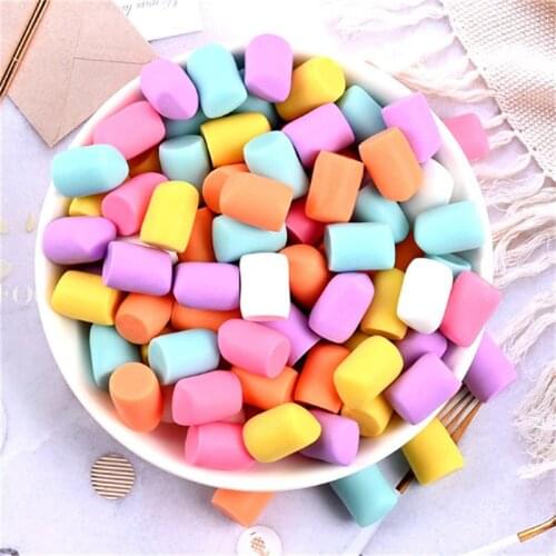Julie Wang 30PCS Resin Small Cotton Candy Charms Random Color Artificial Food Pendants Jewelry Making Accessory Decor