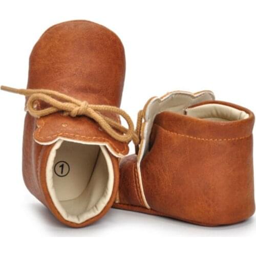 2020 First Walker Newborn Toddler Baby Boy Girl Waterproof Crib Shoes Soft Sole Leather Sneakers 3D Bear Cartoon Prewalker 0-18M