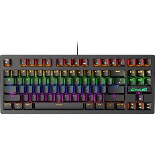 K2 Mechanical Gaming Keyboard RGB Backlit Blue Switch 87 Keys USB Wired Mechanical Keyboard for PC Computer Laptop Gamer