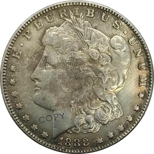 O 1888 United States Morgan 1 One Dollar Cupronickel Plated Silver collectibles Copy Coin