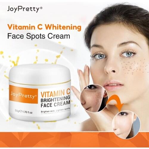 JoyPretty Vitamin C Face Whitening Cream VC Acne Pimple Mark Removal Dark Spots Facial Creams Mask Moisturizing Day Cream 50ml