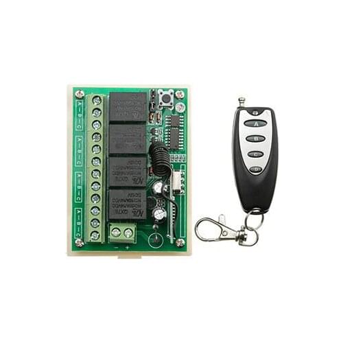 DC12V 4CH Remote Control Switch Automatic Door Operators Receiver Transmitter Learning code Momentary Toggle Latched 315MHZ