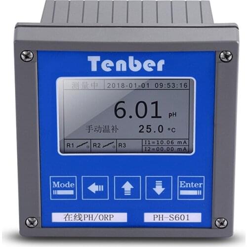 Industrial Online PH Meter Tester to Control Water Quality Treatment Detector 90~260VAC Overdue Error Alarm With Backlight