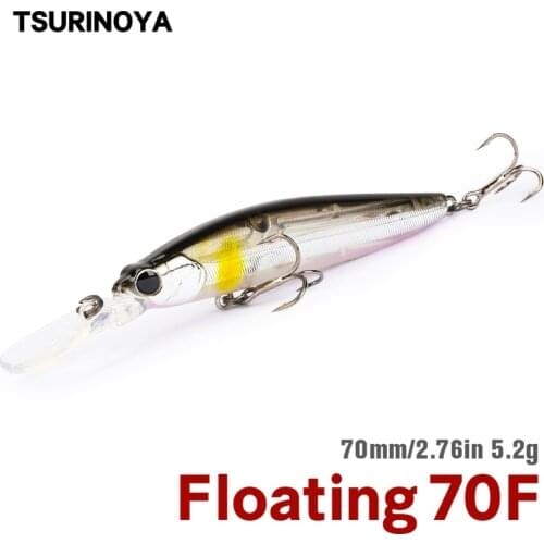 TSURINOYA 70mm 5.2g Floating Minnow Fishing Lure RANGER 70F Artificial Hard Bait Pike Bass Jerkbait Wobblers Diving Depth 1-1.5m