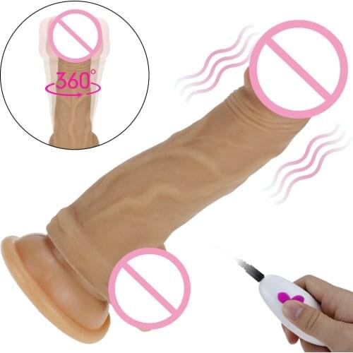 Realistic G Spot Dildo Vibrator Rotating 20 Speed Sex Toy for Women Vaginal Anal Play Remote Control Clitoral Anal Stimulator