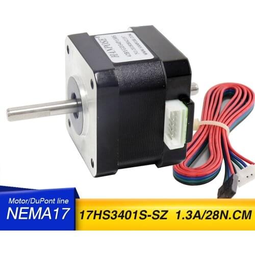 10pcs Nema17 Stepper Motor 12V 1.3A 28N.CM 17HS3401S-D double shaft motor 4-lead For CNC 3D Printer Monitor Equipment