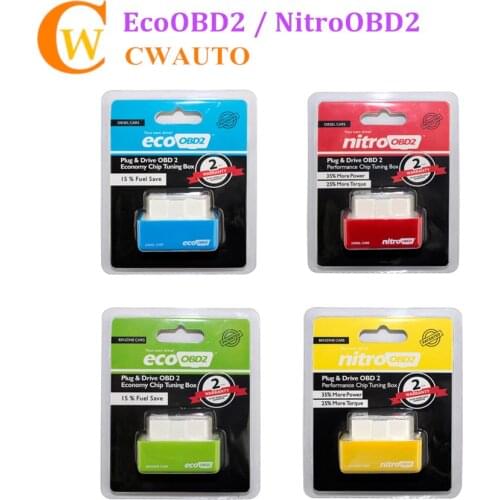 Plug and Drive NitroOBD2 EcoOBD2 Performance Chip Tuning Box for Benzine Diesel Cars