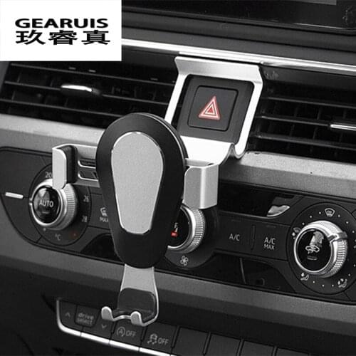 Car Styling Phone Holder For Audi A4 B9 A5 Air Conditioning Vent frame cover Stickers Stand Clip Mount Trim Interior Accessories