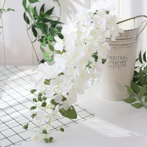 Wedding Decor Artificial Hydrangea Flower Vines hanging Rattan Bride flowers Garland For Home Garden Hotel Wedding ceiling