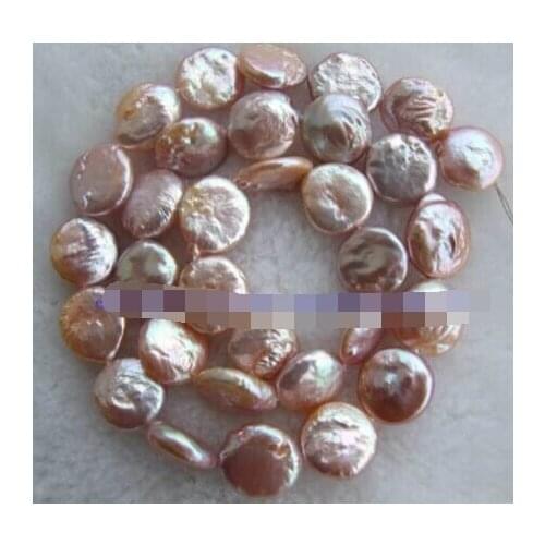 Jewelry 00511 Natural 5x11mm Pink Button Fresh Water Pearl Beads 14" 5pc