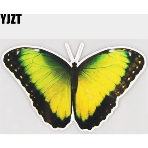 YJZT 16×9.7CM Beautiful Flying Butterflies Fashion Windshield Bumper Decoration Stickers Cartoon Car Accessories 21A-0213