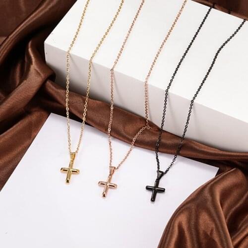 Cross Necklace For Womens Neck Chain Necklace Set Couple Pendants Stainless Steel Jewelry On The Neck Choker Fashion Jewelry