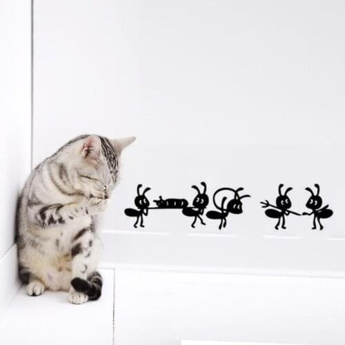 1PCS Black Cute Little Ant Moving Wall Sticker Childrens Bedroom Window Glass Switch Sticker Wall Stickers for Home