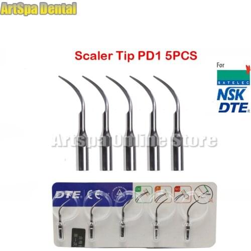 5pcs PD1 dental scaler tips ultrasonic dental scaler tip for SATELEC NSK GNATUS DTE