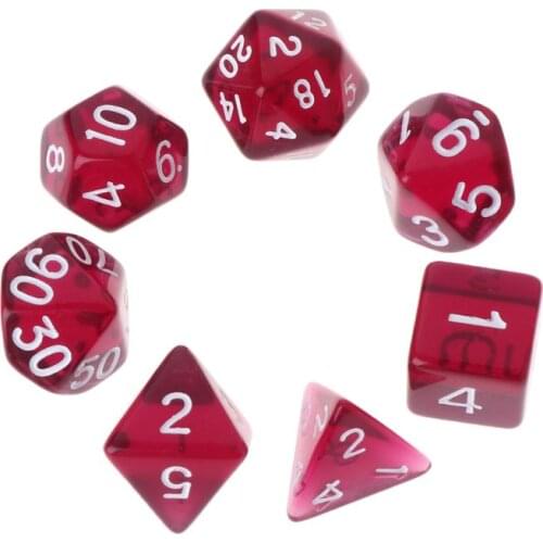 7pcs/set Polyhedral Multi Sided Dice D4-D20 Dungeons&Dragon D&D RPG Poly Game A0KA
